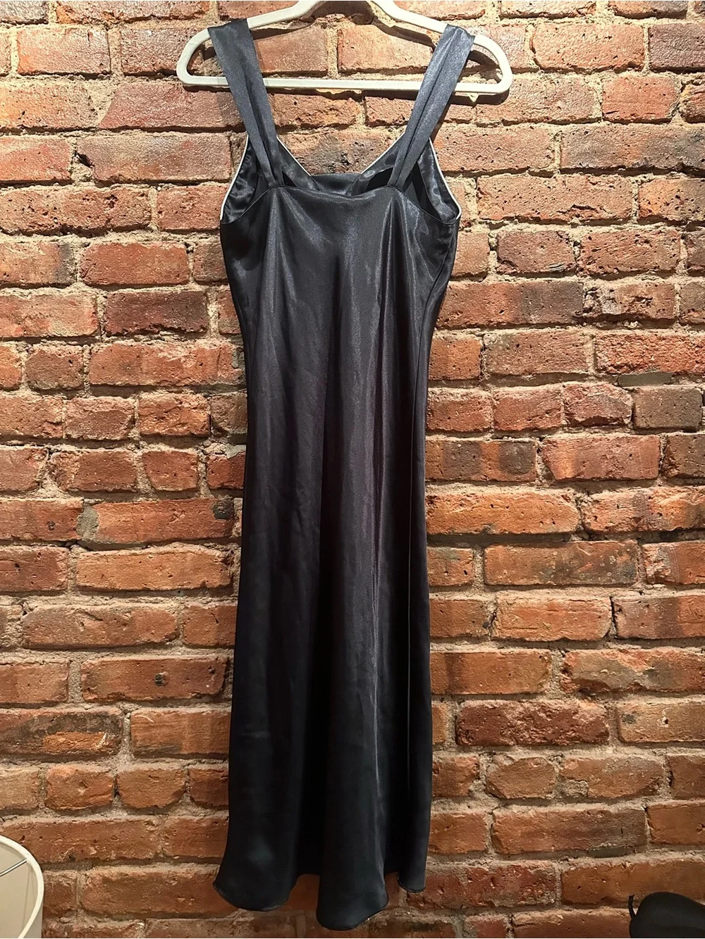 Victoria's Secret Vintage Black Slip Dress with white trim and buttons - small